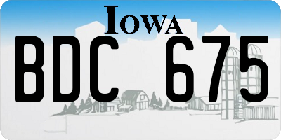 IA license plate BDC675