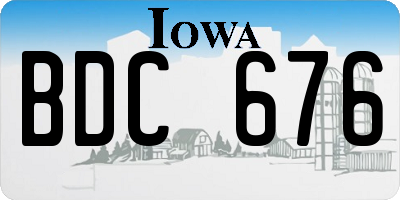 IA license plate BDC676