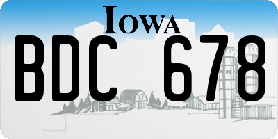 IA license plate BDC678