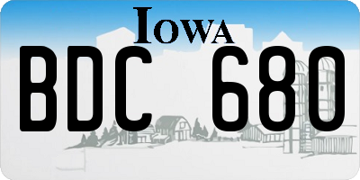 IA license plate BDC680