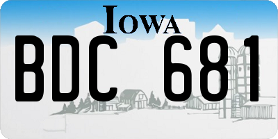 IA license plate BDC681