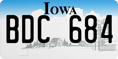 IA license plate BDC684