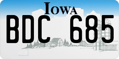 IA license plate BDC685