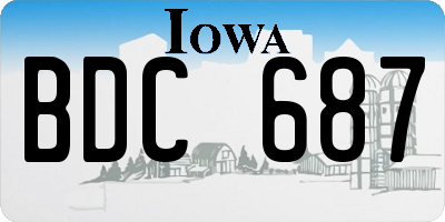 IA license plate BDC687
