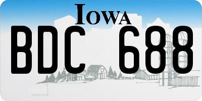 IA license plate BDC688
