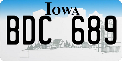 IA license plate BDC689