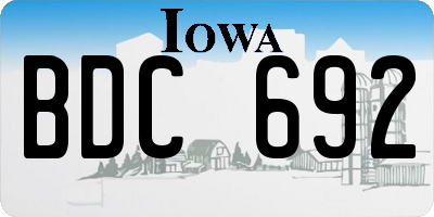 IA license plate BDC692