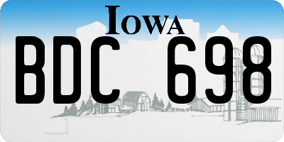 IA license plate BDC698