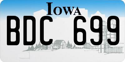 IA license plate BDC699