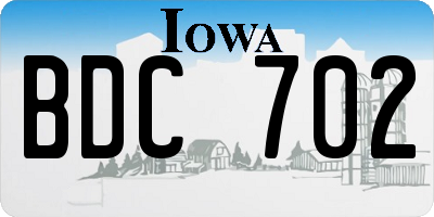 IA license plate BDC702