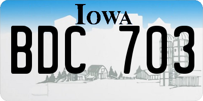 IA license plate BDC703