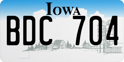 IA license plate BDC704