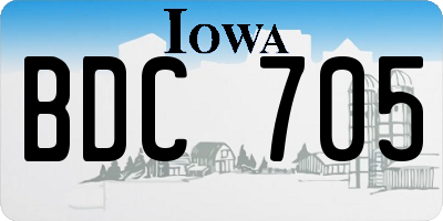 IA license plate BDC705
