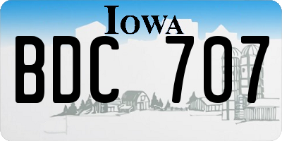 IA license plate BDC707