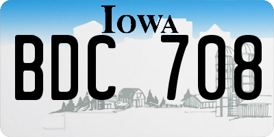 IA license plate BDC708