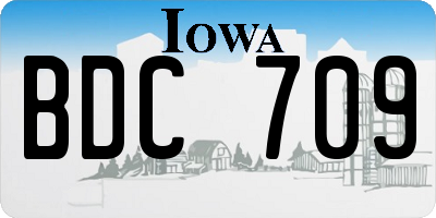 IA license plate BDC709