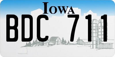 IA license plate BDC711
