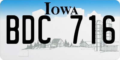 IA license plate BDC716