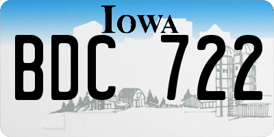 IA license plate BDC722