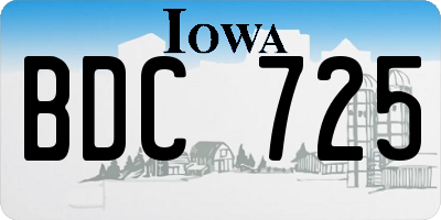 IA license plate BDC725