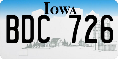 IA license plate BDC726