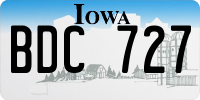 IA license plate BDC727