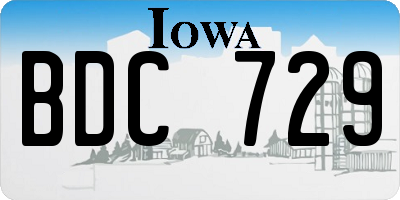IA license plate BDC729