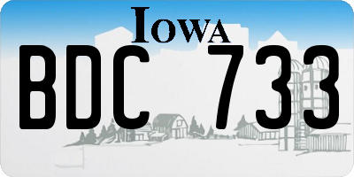 IA license plate BDC733