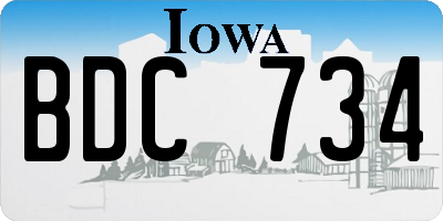 IA license plate BDC734