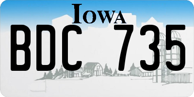 IA license plate BDC735
