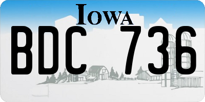IA license plate BDC736