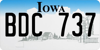 IA license plate BDC737