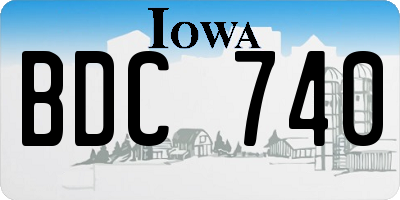 IA license plate BDC740