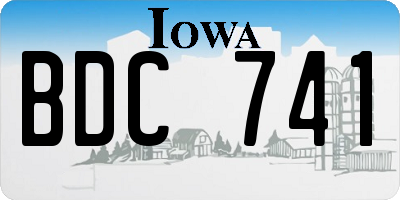 IA license plate BDC741