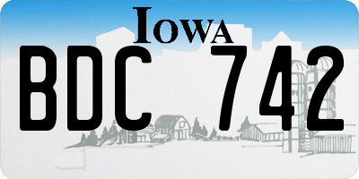 IA license plate BDC742
