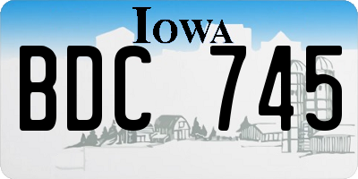IA license plate BDC745