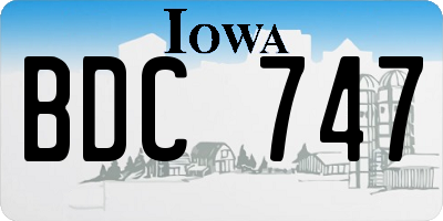 IA license plate BDC747