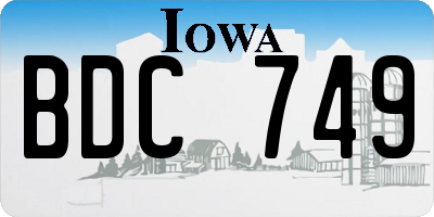 IA license plate BDC749