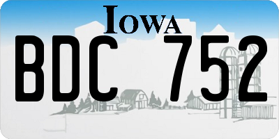 IA license plate BDC752