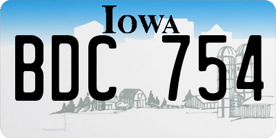 IA license plate BDC754