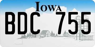 IA license plate BDC755