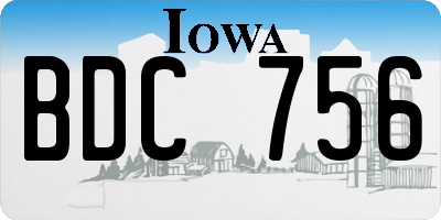 IA license plate BDC756