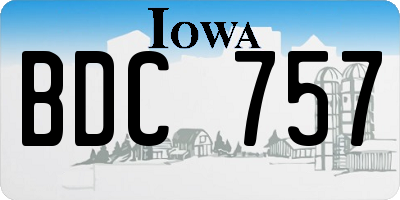 IA license plate BDC757