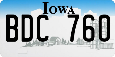 IA license plate BDC760