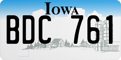 IA license plate BDC761