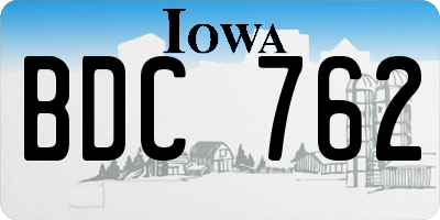 IA license plate BDC762