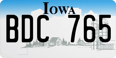 IA license plate BDC765