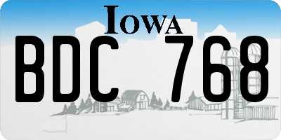 IA license plate BDC768