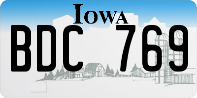IA license plate BDC769