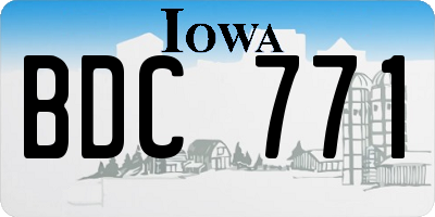 IA license plate BDC771